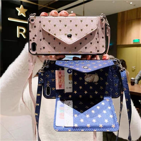 Crossbody Necklace Strap Luxury Star Wallet Case for Huawei Mate30 Mate20-PA00293-Veeddydropshipping