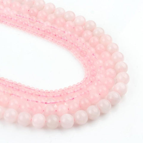 Natural Stone Beads Pink Rose Quartz Crystal Round Beads-JW01528-Veeddydropshipping