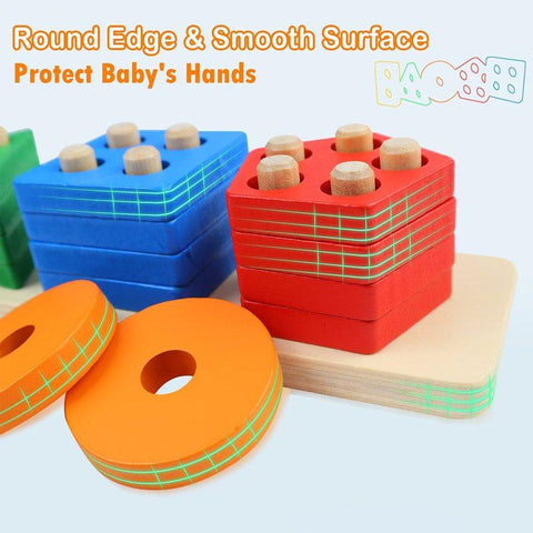 Montessori Four-post Geometric Modeling Building Blocks Kids educational Toys-TB01498-Veeddydropshipping
