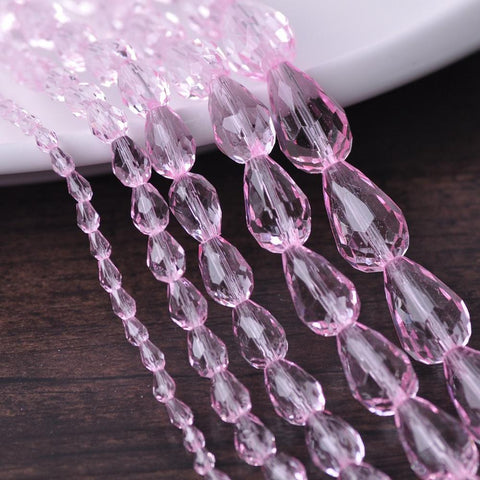 Pear Shape Faceted Crystal Glass Crafts Beads for Jewelry Making DIY-JW01640-Veeddydropshipping