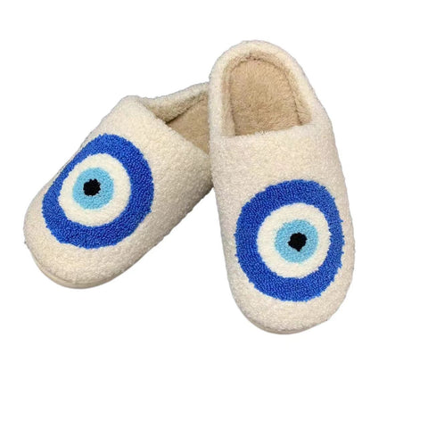 Shoes Evil Eyes Blue Embroidery Warm Home Devil&#39;s Eyes-BS01124-Veeddydropshipping