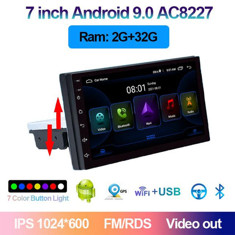 1DIN FM 7 Inch Adjustable Car Radio Android 9.1 Touch Screen-AM00651-Veeddydropshipping