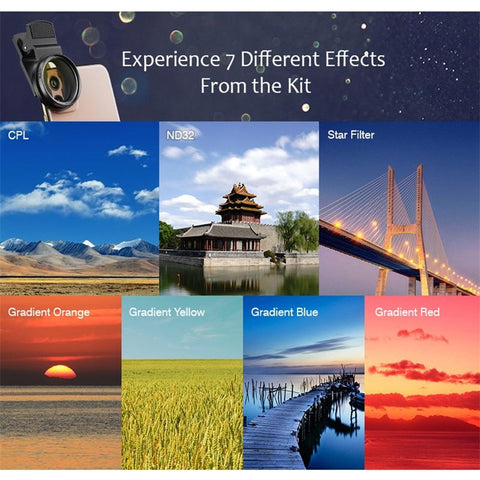 APEXEL 37mm 7in1 Gradient Filter Lens Kit Gradual-PA01218-Veeddydropshipping