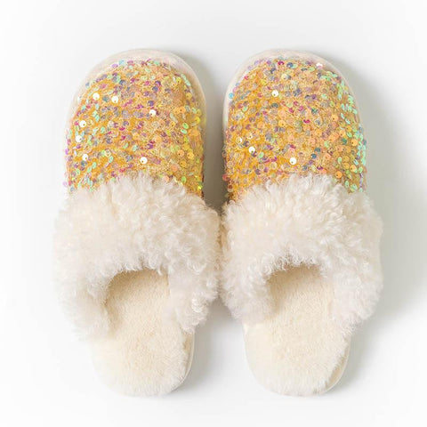 Women Blingbling Slippers Women Sequins Plush-BS01260-Veeddydropshipping