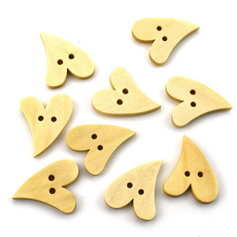 Wooden Buttons Heart Shape Sewing Accessories-HA00163-Veeddydropshipping