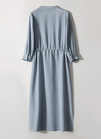 Women Three Quarter V-Neck High Waist Slim Long Dresses-Veeddydropshipping