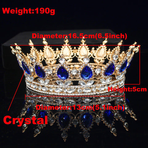 King Tiaras and Crowns Bridal Diadem For Bride Women  -JW00532-Veeddydropshipping