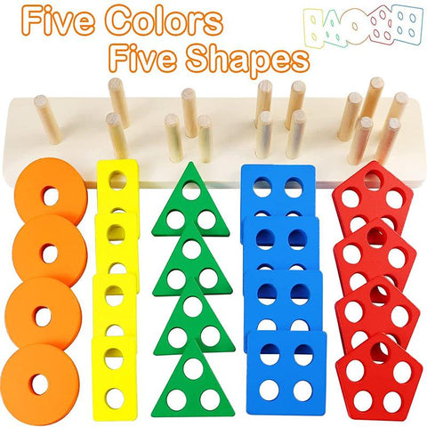 Montessori Four-post Geometric Modeling Building Blocks Kids educational Toys-TB01498-Veeddydropshipping