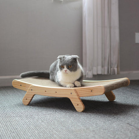 Wooden Cat Scratcher Scraper Detachable Lounge Bed-HA01411-Veeddydropshipping