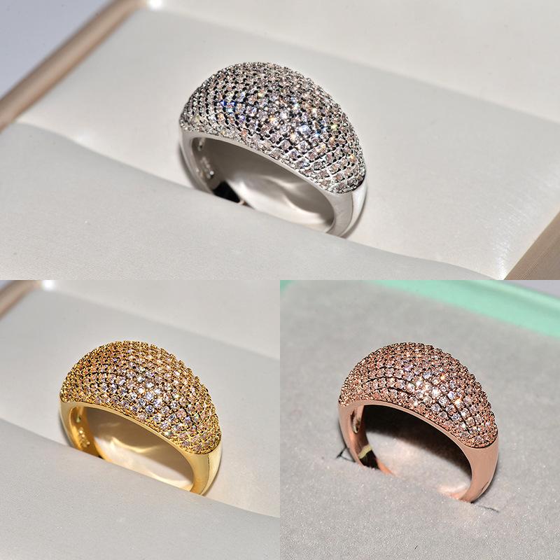 Real 18k Gold Rings for Women Luxury Full Diamond Fine Jewelry -JW00043-Veeddydropshipping