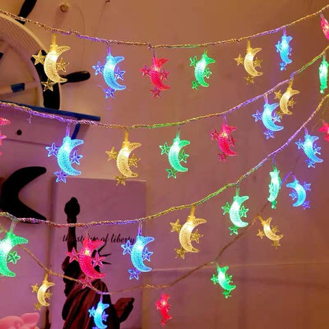 Moon Star LEd Light String Eid Mubarak Decoration for Home Ramadan-TI00948-Veeddydropshipping