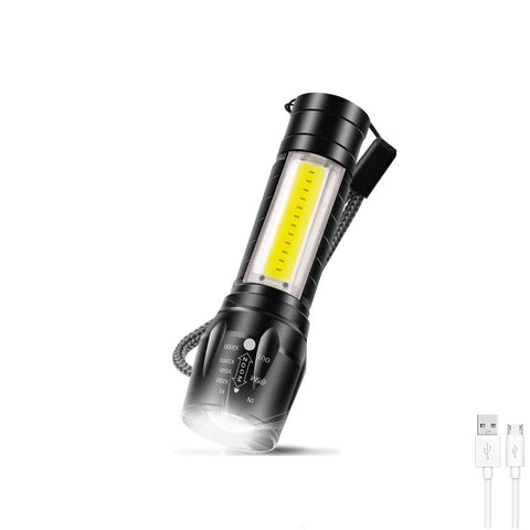 Portable Mini LED Flashlight XPE COB Flashlight with 3 Modes Rechargeable-TI00777-Veeddydropshipping