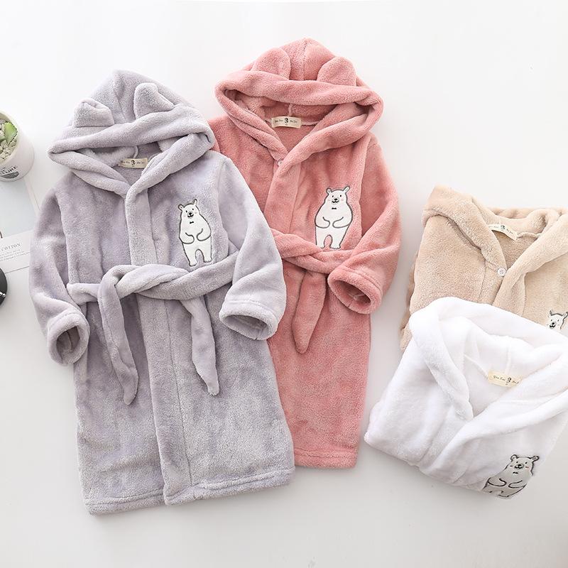 Kids Bathrobe for Girl Children Clothing Girl Flannel Bath Robe Clothes Boy-TB01045-Veeddydropshipping