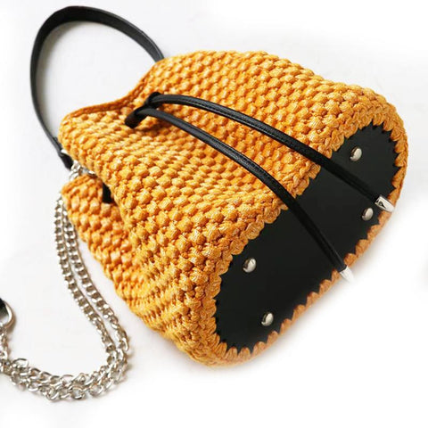 Accessories With Bags Strap Bottom Drawstring Bunches Leather-BS00733-Veeddydropshipping