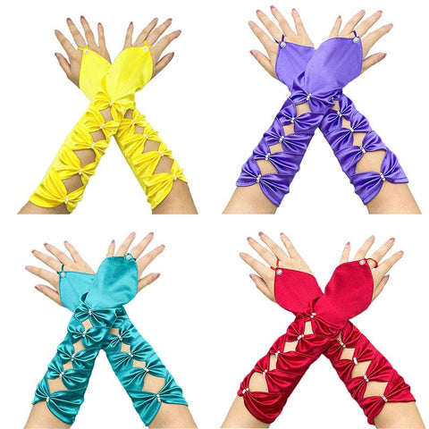 Teal Arm Warmers Long Wedding Gloves-WF01185-Veeddydropshipping