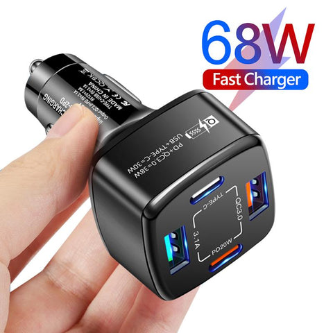 Dual USB C Car Charger Fast Charging USB Type C-PA01163-Veeddydropshipping