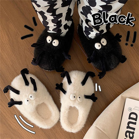 Cute Little Black Ball Plush Soft Comfortable Soft Shoes Ladies-BS01271-Veeddydropshipping