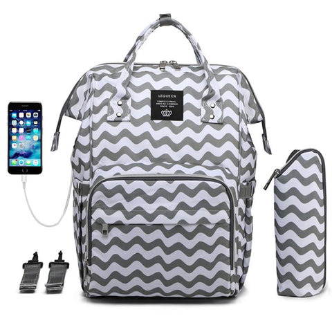 Mummy bag USB Diaper Bag Baby Care Large Capacity Mom Backpack-TB00235-Veeddydropshipping