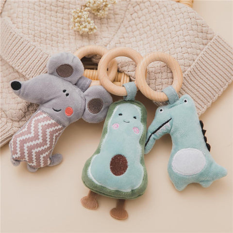 1pc Baby Rattles Wooden Pendant Mobile Baby Toys Fitness Accessories Cartoon Infant Toy-TB00526-Veeddydropshipping