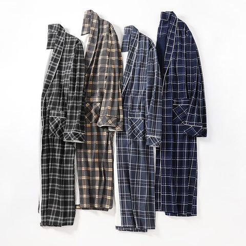 Men Kimono Robes Male Robes Long Bath Robe Dressing Gown sleep-MF01603-Veeddydropshipping