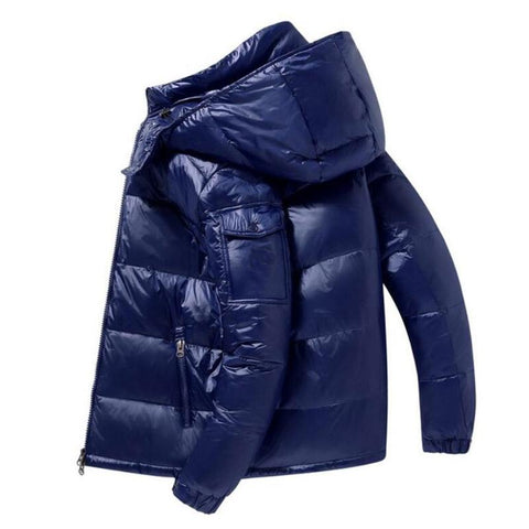 Coat Hood Blue Duck Down Brand Detachable Hat Parka-MF01265-Veeddydropshipping