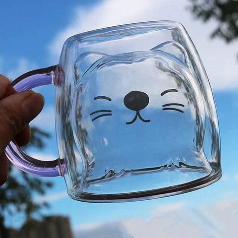 Double Wall Glass Mug Coffee Cup-HA01285-Veeddydropshipping