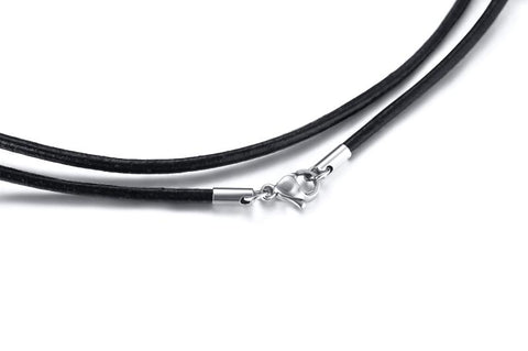 Leather Necklace Chain For Women Men Stainless Steel -JW01224-Veeddydropshipping