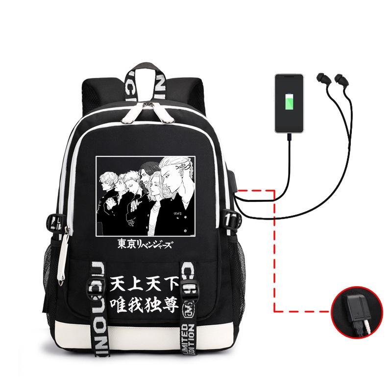 Character Print USB Shoulderbag Travelbag Bookbag Laptop Boy-BS00269-Veeddydropshipping