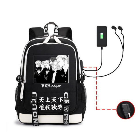 Character Print USB Shoulderbag Travelbag Bookbag Laptop Boy-BS00269-Veeddydropshipping