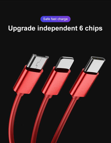 3 in 1 USB Cable For Lightning Type C Micro USB Fast Charging-PA00025-Veeddydropshipping