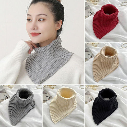 Women Windproof Knitted Fake Collar Scarf Turtleneck-WF01338-Veeddydropshipping