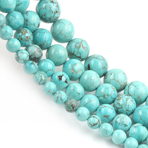 Natural Stone Beads Blue Round Beads For Jewelry Making-JW01477-Veeddydropshipping