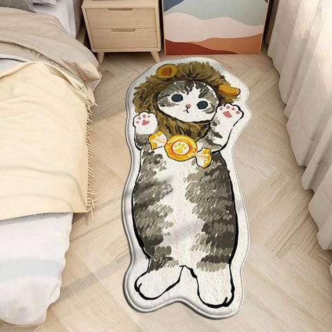 Funny Cat Mat Bedside Soft Cartoon Floor Mat-HA00492-Veeddydropshipping