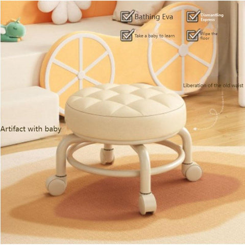 Rotating Pedicure Salon with Wheels Stool-HA01663-Veeddydropshipping