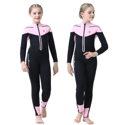Kids Girl Neoprene Wetsuit with Fleece Liner Keep Warm 3.5mm Surf Diving Suit Boys -OS00269-Veeddydropshipping