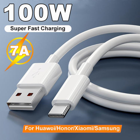 7A 100W USB Type C Fast Charging Cable For Xiaomi Redmi Note 12 11 Huawei P30 Mate 50 Pro-PA00423-Veeddydropshipping