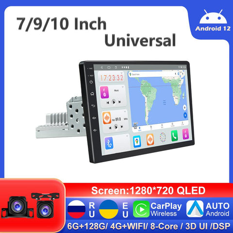 7/9/10 Inch 1 Din Android 12 DSP Car Radio Wireless Carplay Android-AM00546-Veeddydropshipping