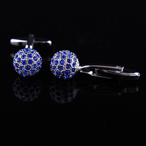 Jewelry Blue Crystal Wholesale designer  shirt cufflinks for mens -JW01317-Veeddydropshipping