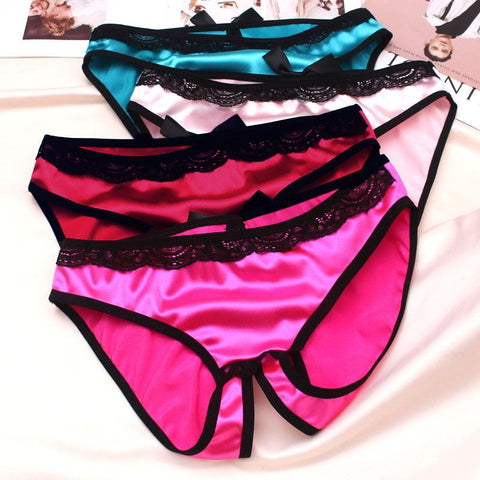 Women Sexy Silk Low-rise Underwear Briefs-WF00831-Veeddydropshipping