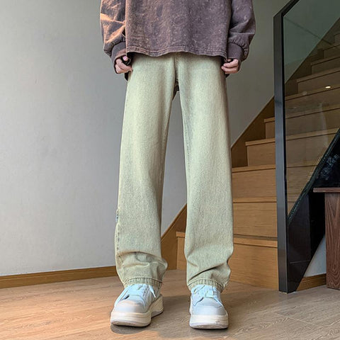 Wide Leg Casual Loose Pants Streetwear Denim-MF00655-Veeddydropshipping