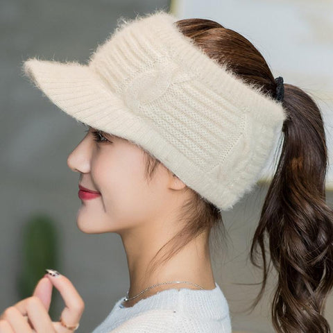 Baseball Caps Women Twist Knit Hats-WF01356-Veeddydropshipping