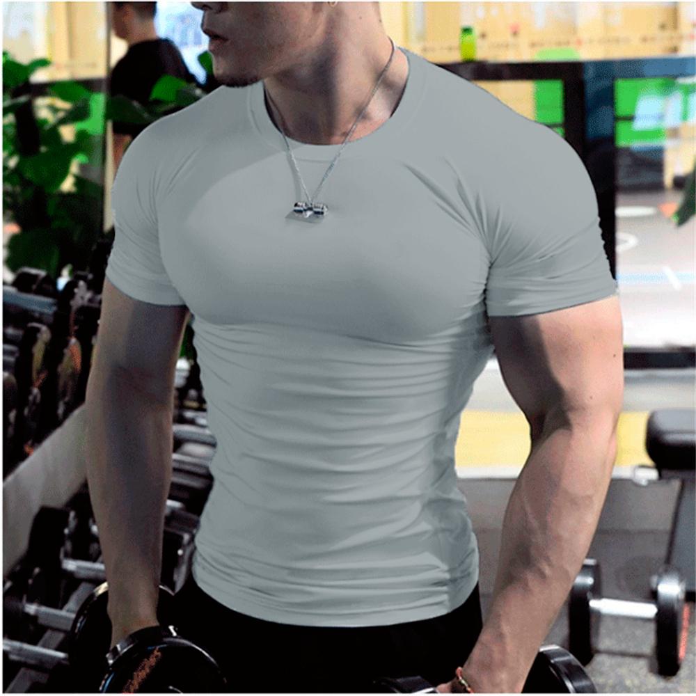 Summer Short Sleeve Fitness T-shirt Running Sports Fitness Muscle T-shirt Plus Size-Veeddydropshipping