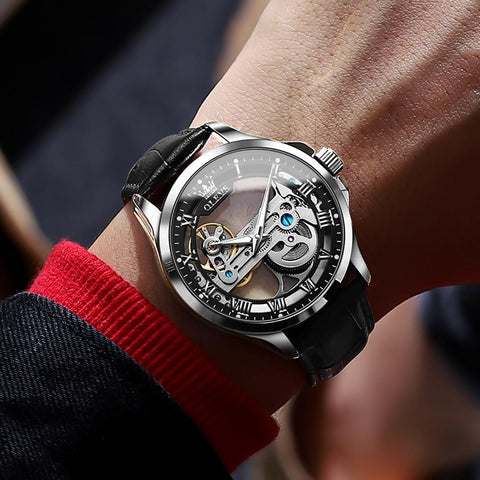 Automatic Mechanical Wristwatch Skeleton Design Waterproof -JW00610-Veeddydropshipping