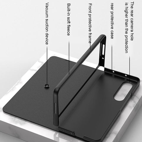 Classic Stripe Glass Phone Case For Samsung Galaxy Z Fold 4 Fold3 5G with Pen Slot FOLD3 Fold4-PA00611-Veeddydropshipping