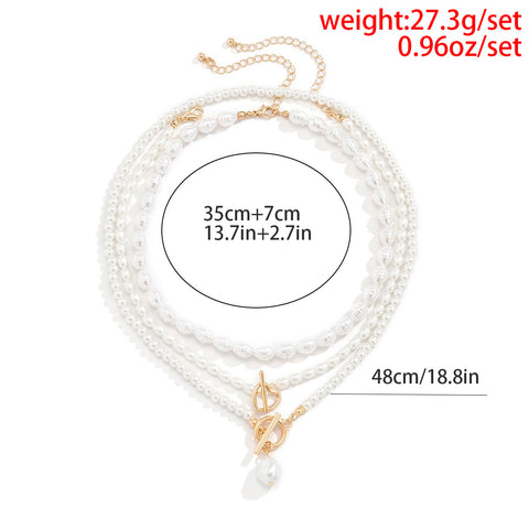 Baroque Pearl Heart OT Buckle Pendant Necklace for Women  -JW00148-Veeddydropshipping