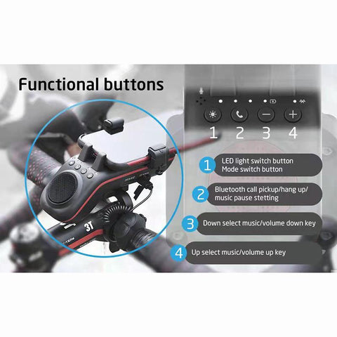 BUYEECN Bicycle mobile Phone Holder Audio MP3 Player Speaker Waterproof Shockproof 4400mAh Power-PA00514-Veeddydropshipping