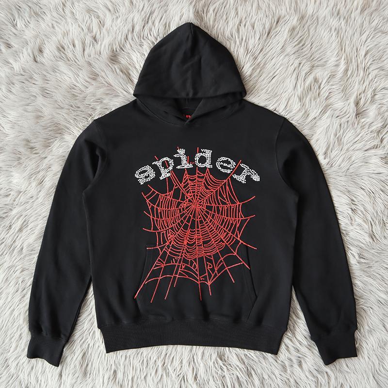  Men Women Foam Printing Spider Web Hooded Young Thug Pullover-Veeddydropshipping