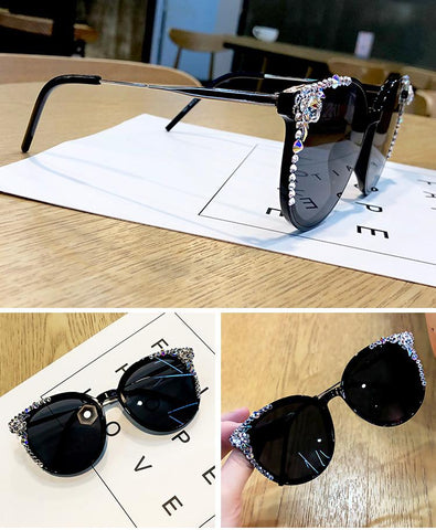 Fashion Round Cat Eye Sunglasses Women-WF01324-Veeddydropshipping