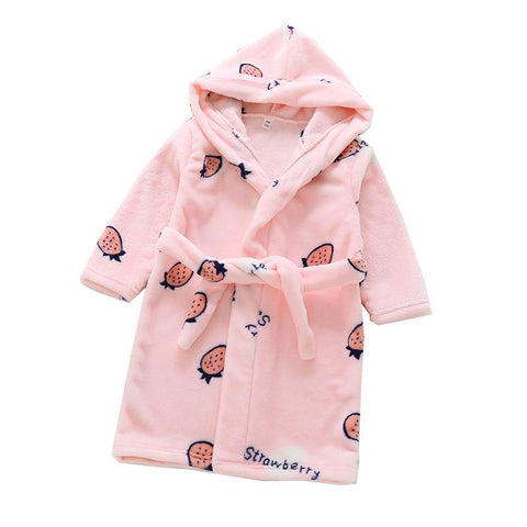 Cartoon Animal Bathrobe For Children Flannel Long Sleeve Hooded Kids-TB01038-Veeddydropshipping