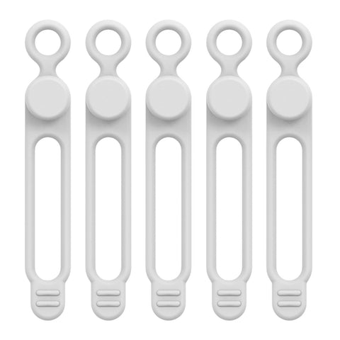 5 Pieces Cord Ties Silicone Cable Wire Ties Buckle Design Reusable Soft Cord Wraps For Kitchen-PA00899-Veeddydropshipping